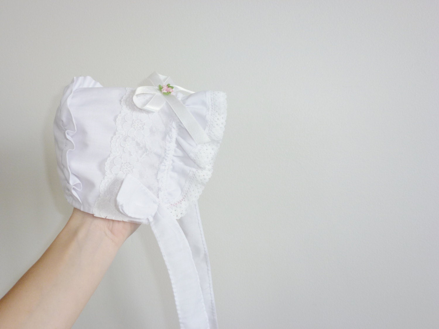 Vintage White Baby Bonnet