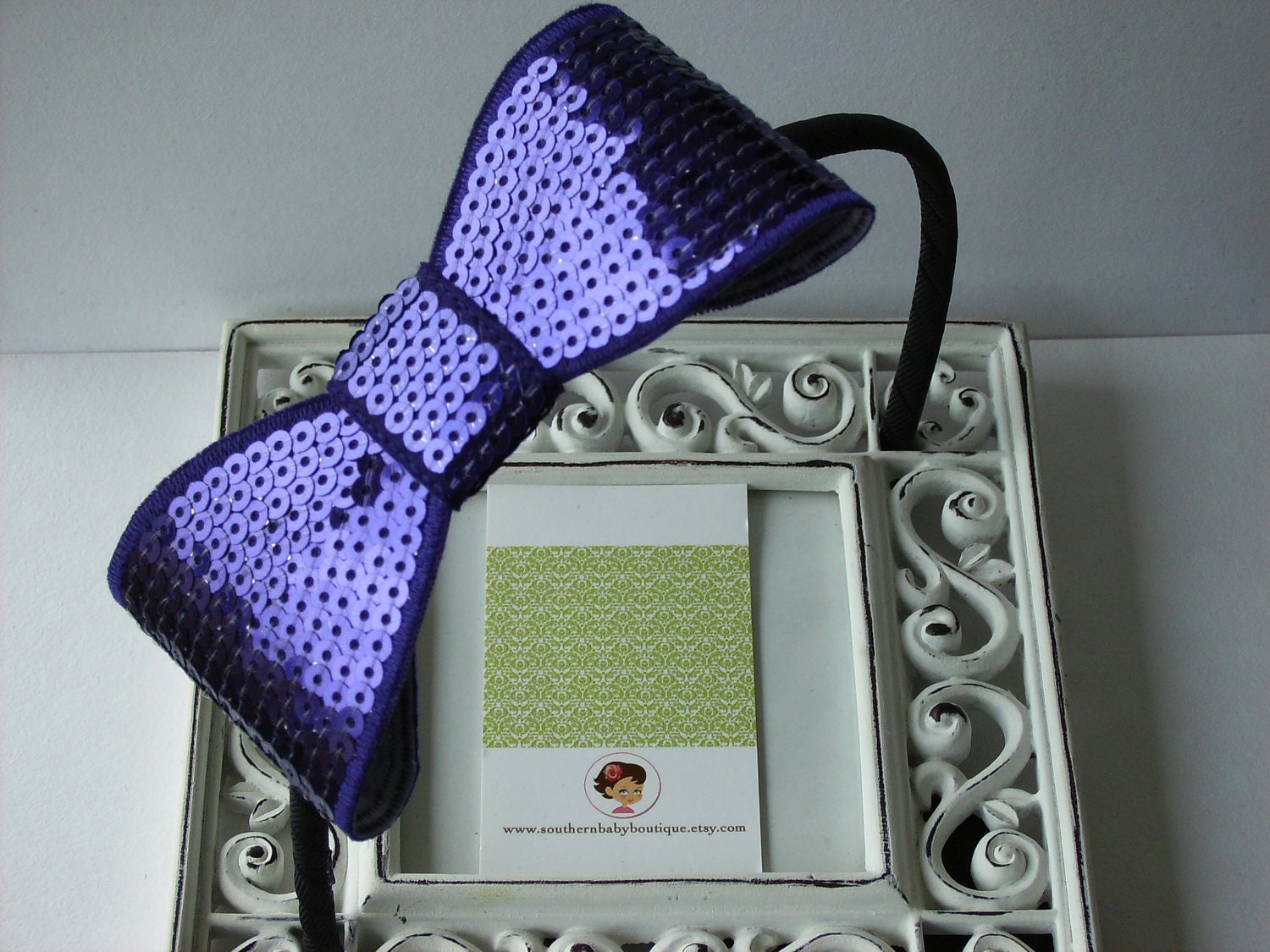 NEW ITEM----Sequin Bow Headband--------AMBER