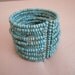 Gypsy Bracelet -- Turquoise Seed Bead Cuff Stacked Bracelet