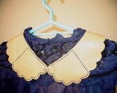 SUPER SALE Peter Pan Leather Collar in Beige