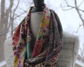 slinky multi color floral infinity scarf