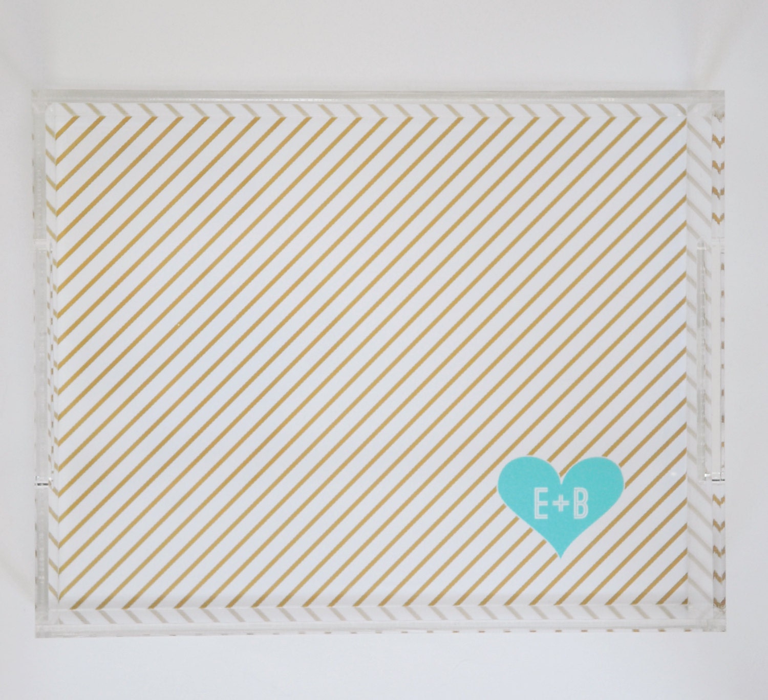 Personalized Lucite Tray - HEART Collection - you pick colors