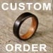 RESERVED for Ashley A. - Custom Ebony and Mother of Pearl Bentwood Ring Set - Handcrafted Wooden Rings