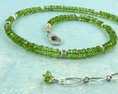 Peridot Pleasure - Beautiful faceted peridot rondelles and sterling silver - August birthstone