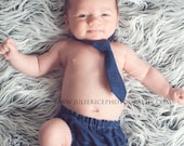 Michael Navy Blue Newborn Boy Photography Prop Neck Tie 0 - 3 Months Tie - Baby Boy Props, Newborn Props, Photography Props, Adjustable