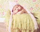 Cameo Pink Mohair Vintage Bonnet Newborn Hat Photography Prop, Baby Props, Newborn Prop, Photo Props, Handmade Hat,  Organic Photography