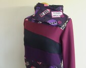 SO COOL - Hoodie Sweatshirt Sweater - Recycled Upcycled - One of a Kind Women - MEDIUM