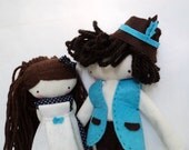 Hansel and Gretel fairy tale cloth doll art rag doll girl and boy