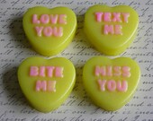 HEART SHAPED  SoAP - Convesation Hearts - Men - Women  - Customized - You Choose Scent & Color  - Glycerin - Hand Made