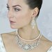 SALE Wedding necklace. Crystal pearl ivory wedding necklace, vintage wedding jewelry , double strand pearl- Style 737