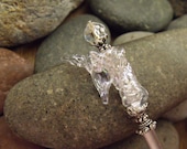 Winter's Unicorn Hairstick / Crystal Clear Glass Unicorn, Swarovski Crystal, Sterling Silver / Fantasy Jewelry