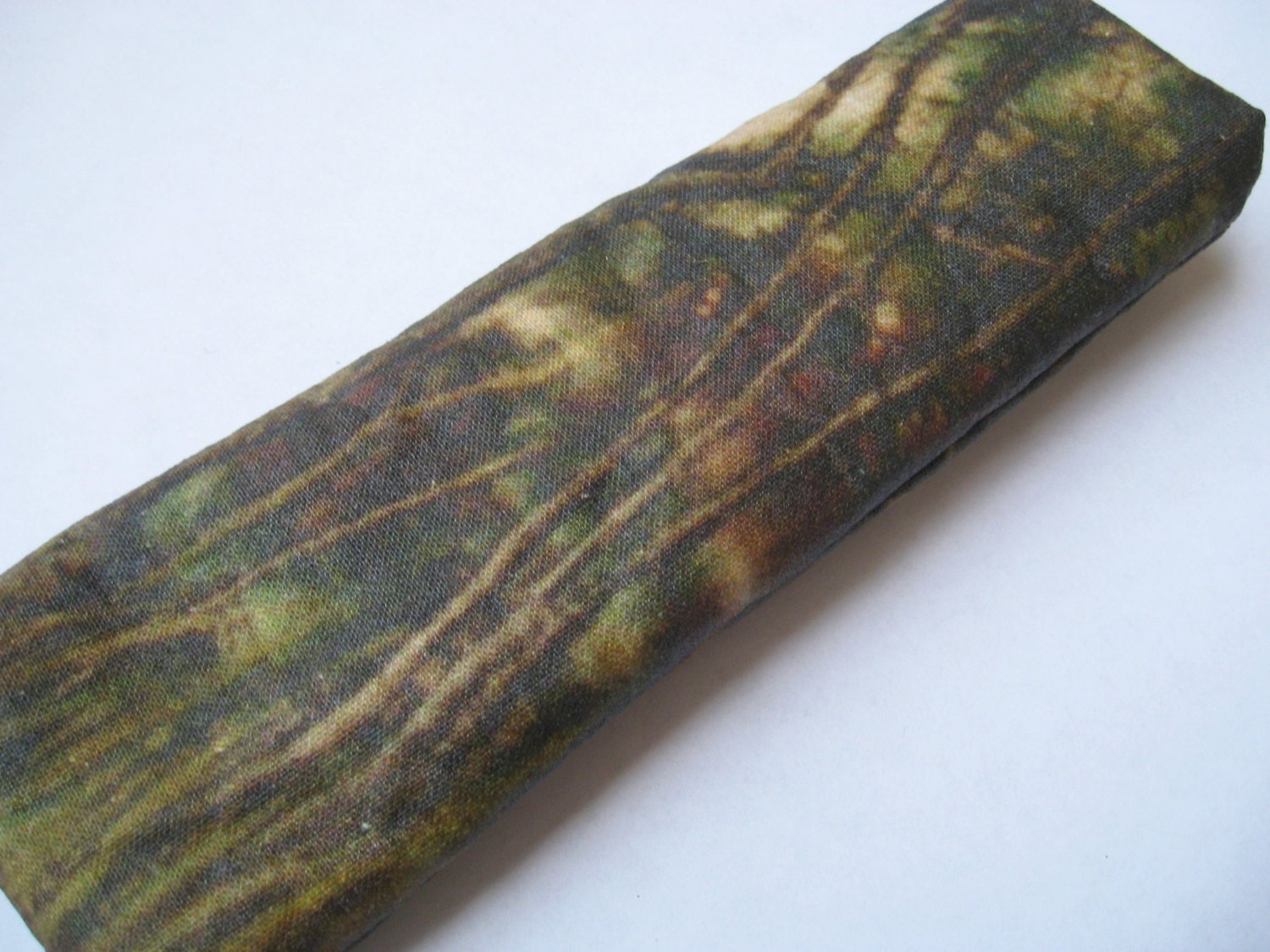 Trees Glass Case Soft eyeglass case Camo green brown and gold Nature