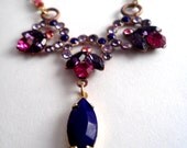 Necklace, Rhinestone,Crystal, Purple, Amethyst,