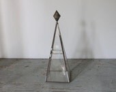 vintage OBELISK glass and brass display box