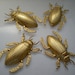 4 large brass beetle charms