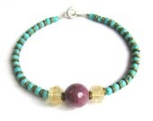 Turquoise / Ruby / Citrine / Bracelet