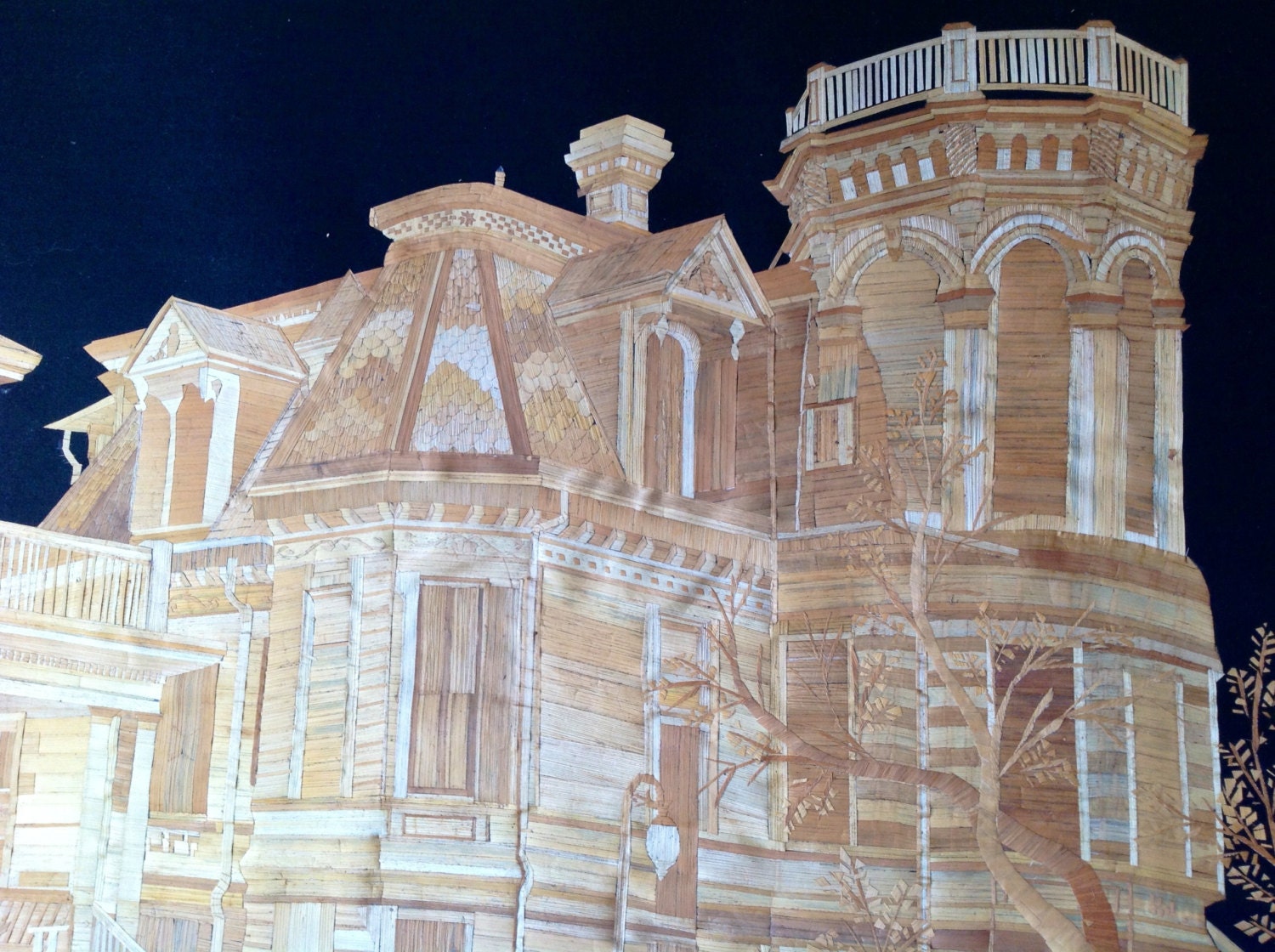 Tribe Castle. Galveston, Texas  handmade with rice straw. Have you seen ancient leaf art.