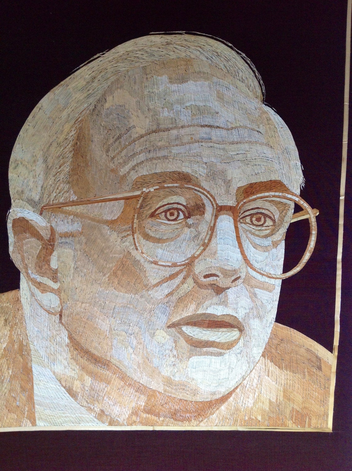 US Senator Sam Nunn in rice straw art. Handmade with rice leaves.  Can you BELIEVE it is made with rice leaves
