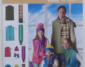 Simplicity 2743 Sewing Pattern Unisex Child's Teens' and Adults' Vest, Hat, Scarves and Mittens  Size XS - XL  UNCUT