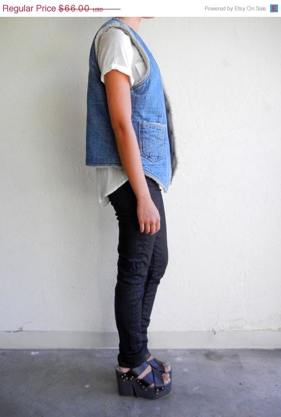 SUMMER SALE 30% OFF Levi's Shearling Denim Vest