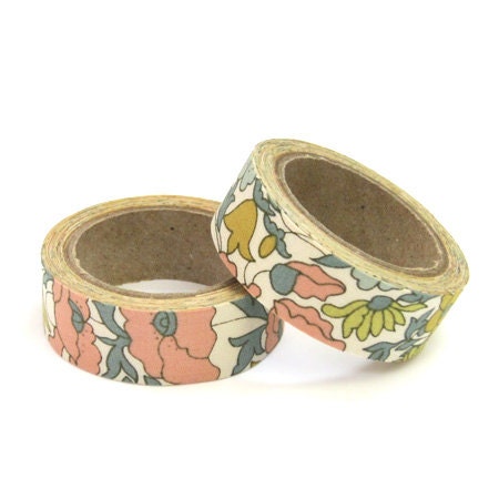 Liberty of London Fabric Masking Tape - Poppy & Daisy in Beige  - single roll