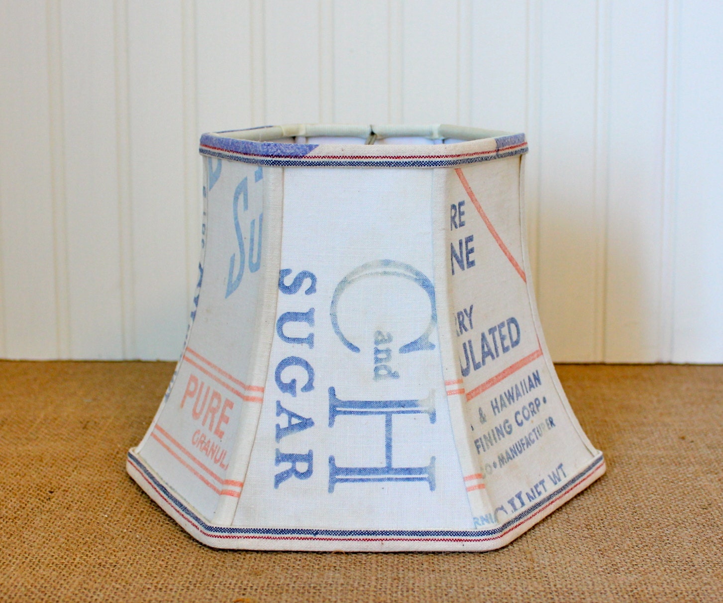 Vintage Sugar Sack Lampshade