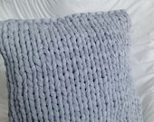 Super Chunky Knit 18" Pillow - Heather Gray