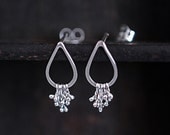 Falling rain...sterling silver post earrings