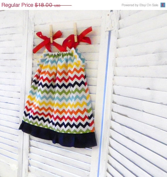 SALE Chevron Dress - Rainbow- newborn - 5T