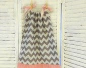 SALE Chevron Dress - Gray & Pink - newborn - 5T