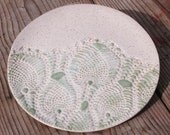 Bridges Pottery Decorative Cheese Plate Specialty- Serving-Plate-White and Green IN STOCK
