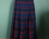 Vintage Pendleton Wool Plaid Skirt - Red & Blue, Pleated