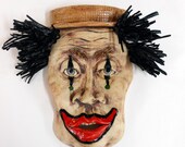 Stoneware Clown Wall Mask
