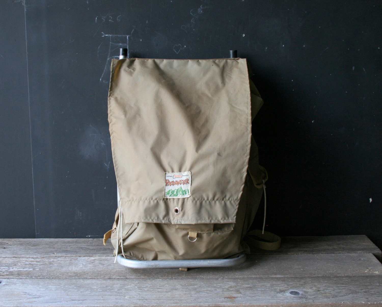 Vintage Nylon Backpack On Aluminum Frame Tan Camping Hiking From Nowvintage on Etsy