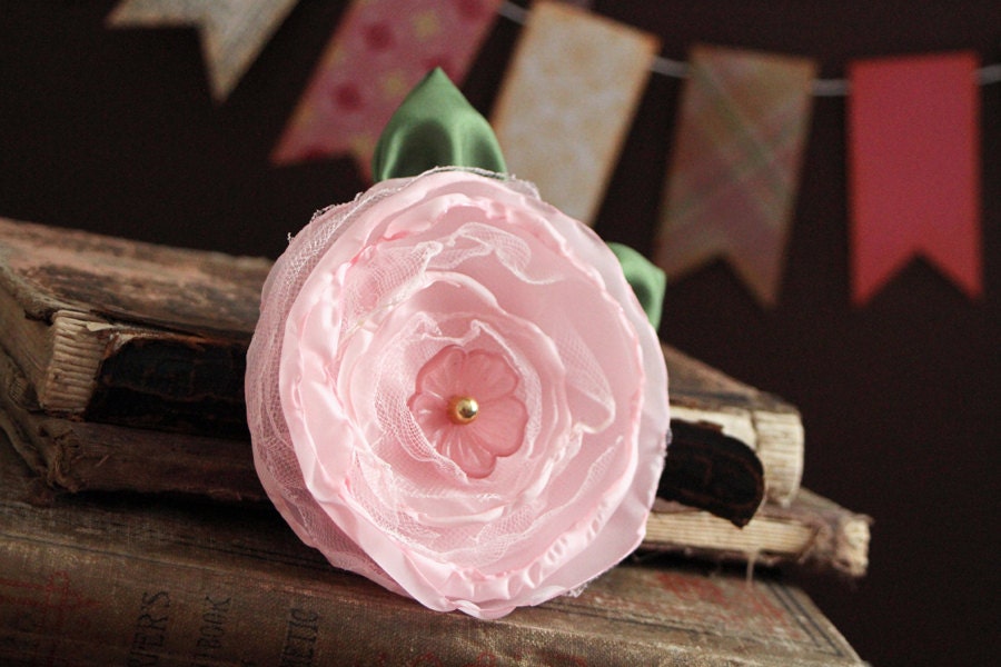honey baby  - a sweet pink handmade hair adornment