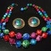 Lovely Vintage PAKULA Necklace & Earrings Fab Colors