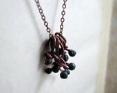 SALE 20% off Copper necklace, twisted copper bones, chaotic order, rustic necklace, fire patina, stocking stuffer - Tangled