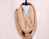 AMAZING Circle Scarf - OATMEAL - handmade crochet scarf, circle scarf, fall winter fashion, cowl neckwarmer shawl collar