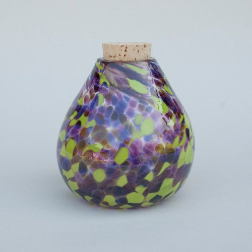Speckled Jar - Purple and Green - Handblown Glass - Colorful and Fun