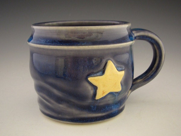 Coffee Mug in Midnight Blue - STaRRy NiGhT - Van Gogh Inspired - by DirtKicker Pottery