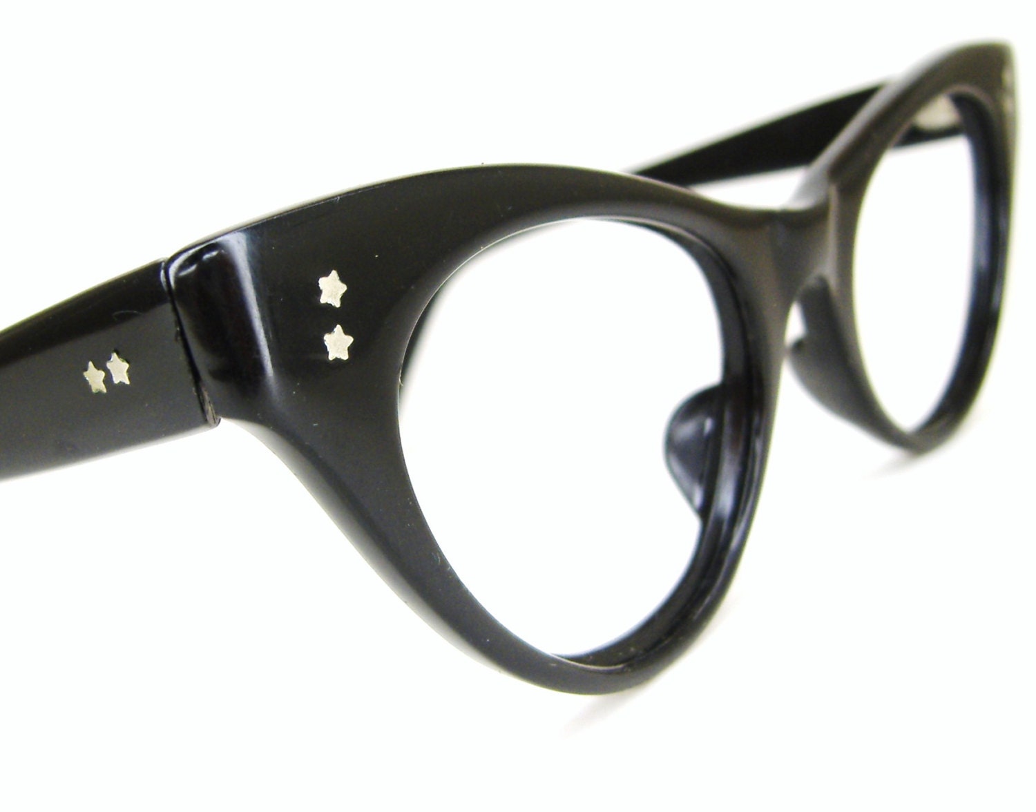 Vintage Black 1950s Cat Eye Frame Mid Century Retro Eyeglasses or Sunglasses Frame