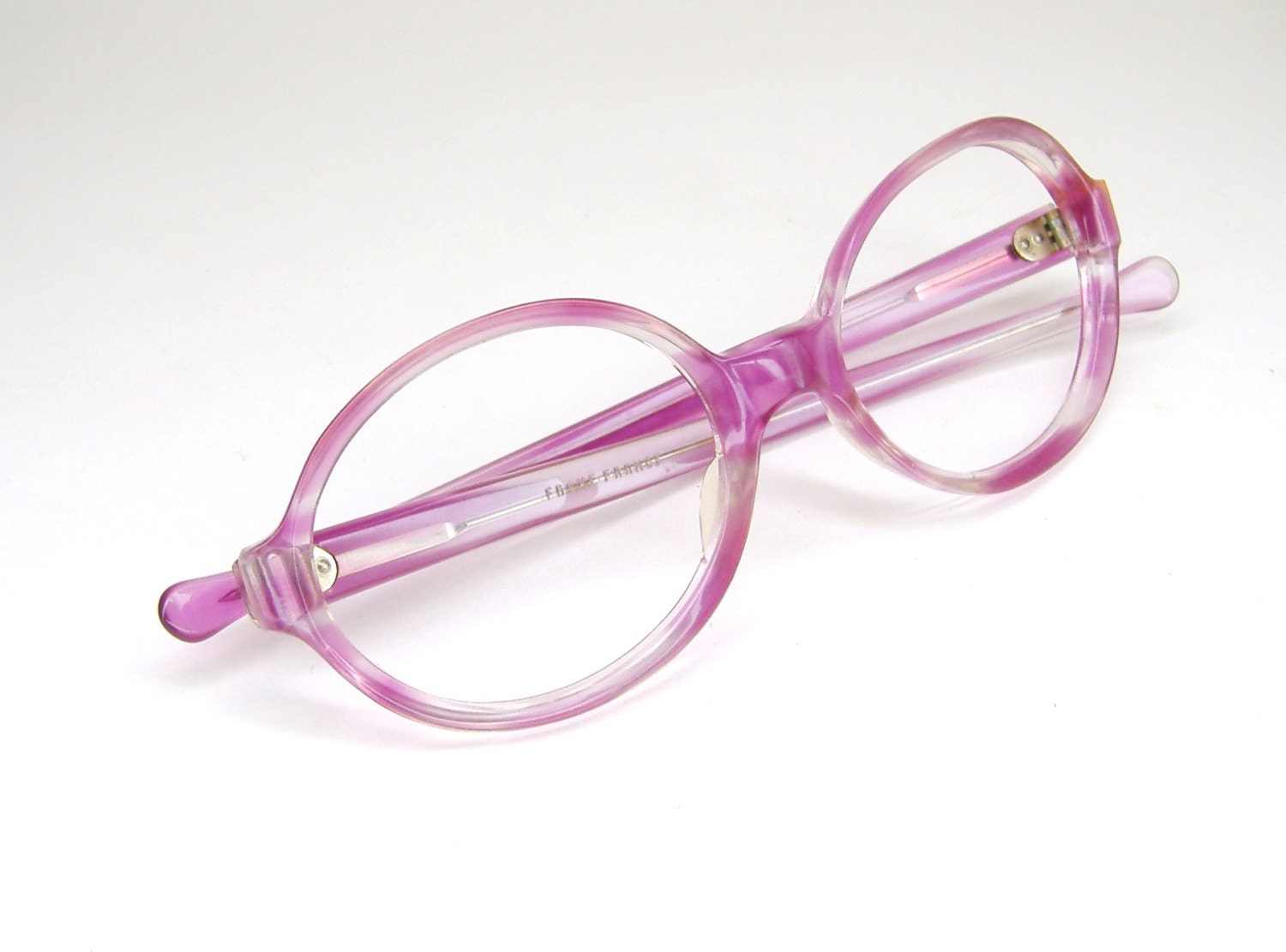 Vintage 60s Pink Cat eye Eyeglasses Sunglasses Oval Frame