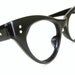 Vintage Black 1950s Cat Eye Frame Mid Century Retro Eyeglasses or Sunglasses Frame