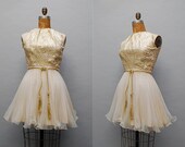 vintage 1960s metalic brocade mini dress