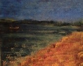 Night Fishing  Original Acrylic Painting 24 x 24 Fathers Day Gift FREE SHIPPING before June 16 to USA