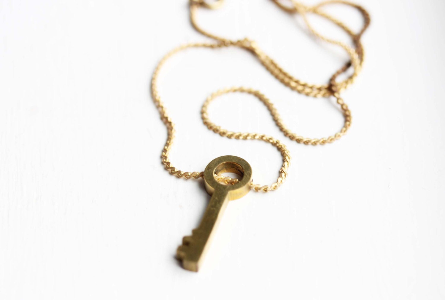 Brass Vintage Key Necklace