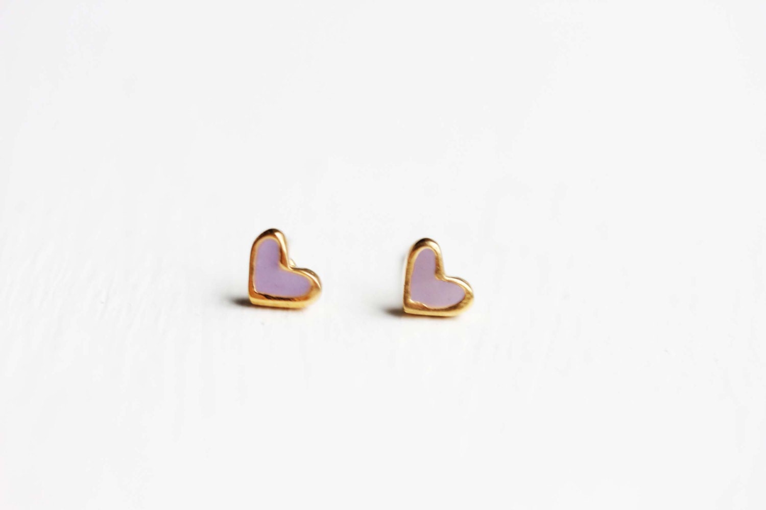 Tiny Purple Heart Studs