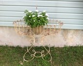 Vintage - Huge Architectural - Shabby French Country - Rusty Iron Planter - Home Decor - Chic Display 