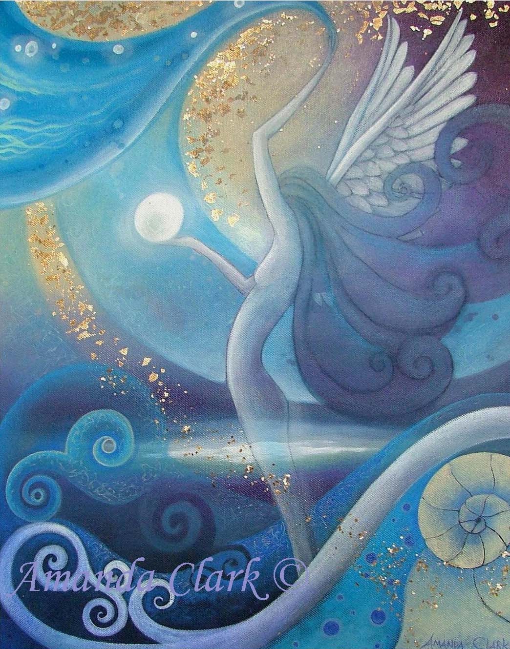 A mystical art print titled Angel