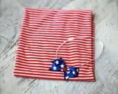 Striped Stretchy Red and White Baby Wrap and Headband - newborn photo prop